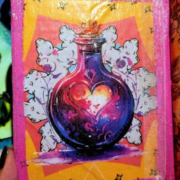 Magical Spell Book Mini Grimoire Handmade Book Journal Rainbow Pages Chunky Book - Picture 3 of 13